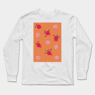 Pomegranate Illustration Print 5 Long Sleeve T-Shirt